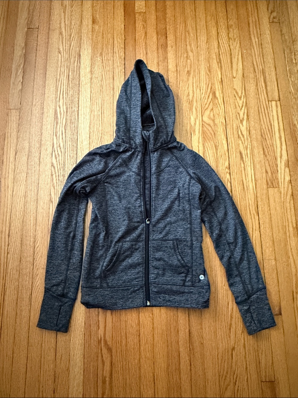 90 Degree By Reflex Kids Dark Gray Hooded Zip-Up Sweatshirt